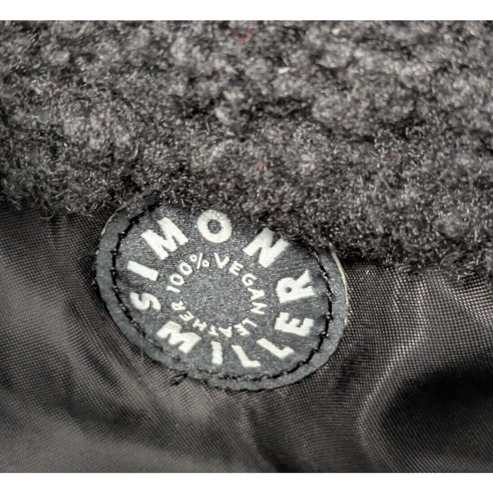 Simon Miller Black Retro Bag In Fuzzy Faux Sherpa Boucle Shoulder Bag Flap Top - Picture 8 of 10